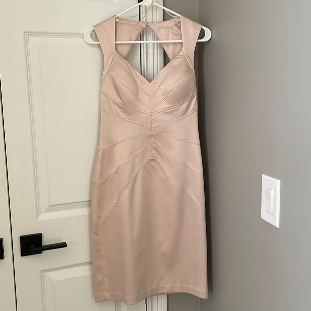 Champagne colored cocktail dress